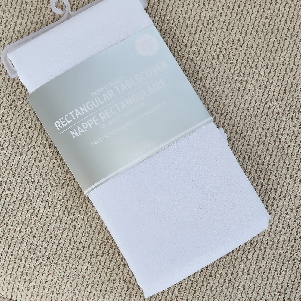White Rectangular Tablecover, 60x84 New